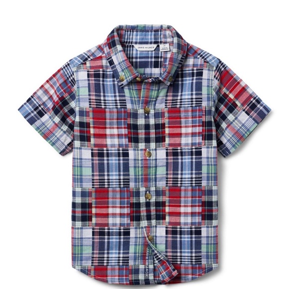 Janie and Jack Other - NWT- Janie and Jack Madras Plaid Patchwork  Shirt